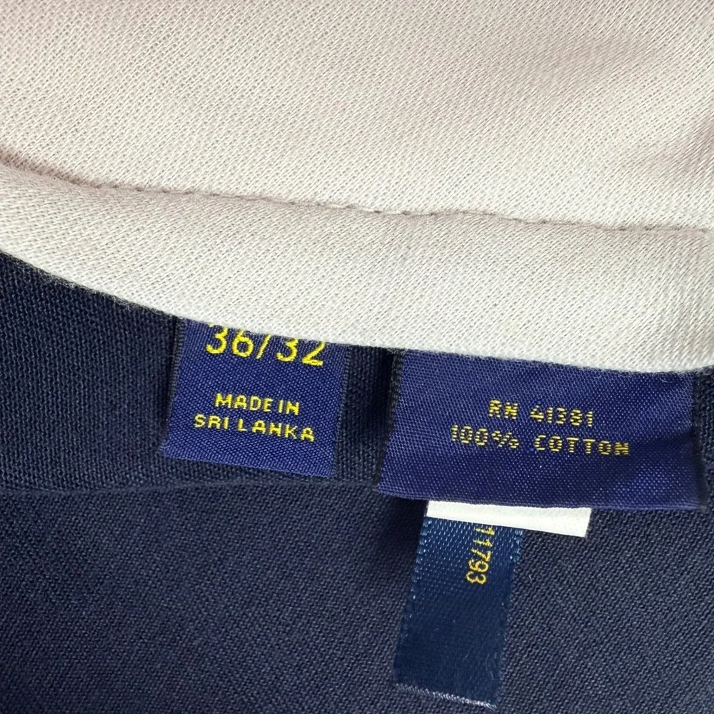 Polo Ralph Lauren Chino Pants Men 38 Navy Blue Pleated Classic Fit Cotton Preppy